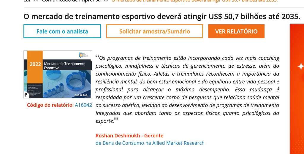 Allied Market Research: programas de treinamento incorporando coaching psicológico, mindfulness e gestão de estresse.